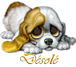 Désolé chien triste