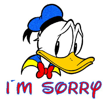 I'm Sorry Glitter Graphic Donald Duck