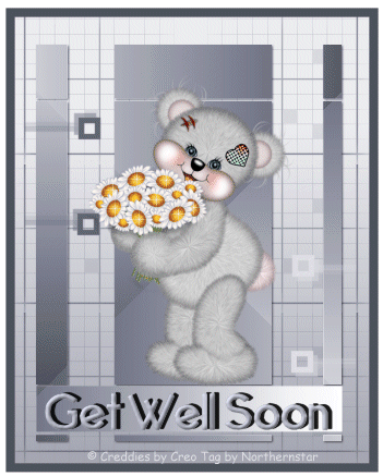 Get Well Soon Bear with a Bouquet