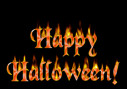 Happy Halloween on fire