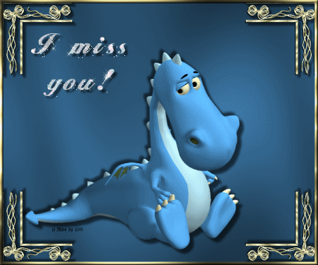 I Miss You! blue dino
