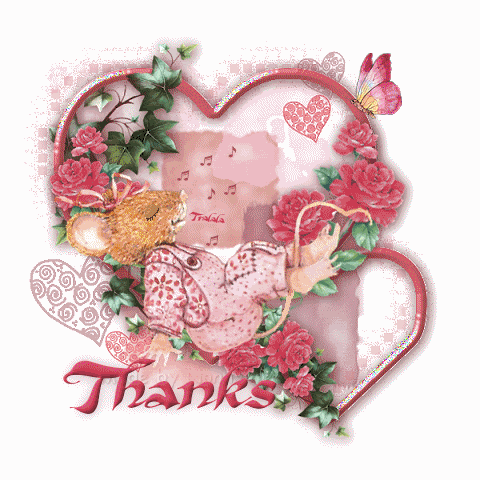 Thanks mouse in heart graphic
