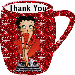 Thank You Betty Boop glittering cup
