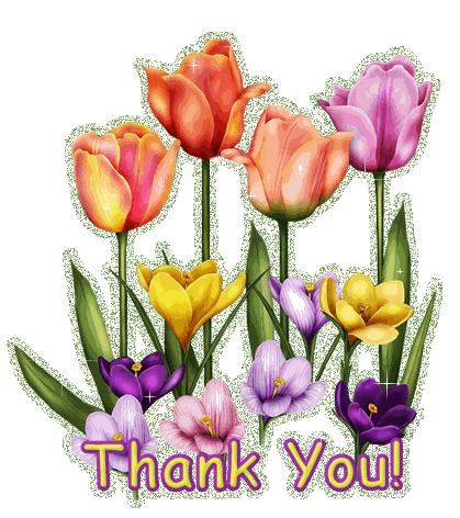 Thank You glittering flowers