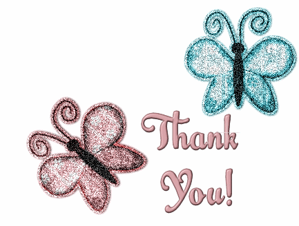 Thank You! butterfly glitter