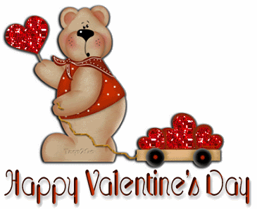 Happy Valentine's Day glitter teddy