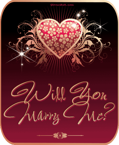 Will You Marry Me? heart glitter scrap