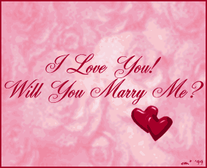 I Love You! Will You Marry Me? pink background graphic