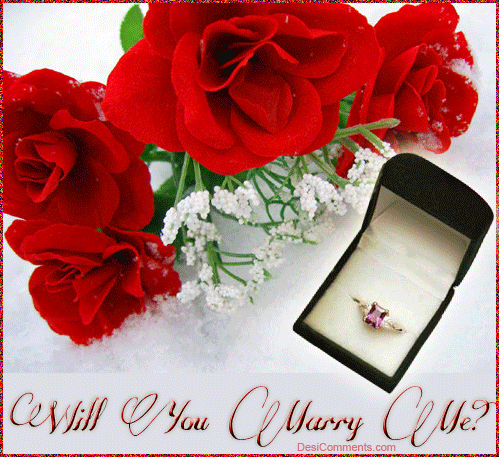 Will You Marry Me? flowers and ring graphic