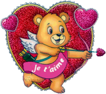 Je t'aime avec ours Cupidon