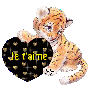 Je t'aime avec un bébé tigre