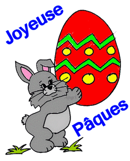 Joyeuses Pâques lapin et oeuf