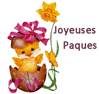 Joyeuses Pâques poussin scintillant