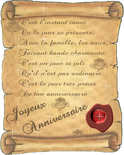 Le jour de ton Anniversaire